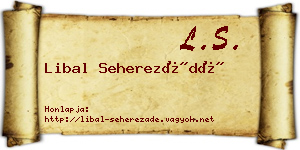 Libal Seherezádé névjegykártya